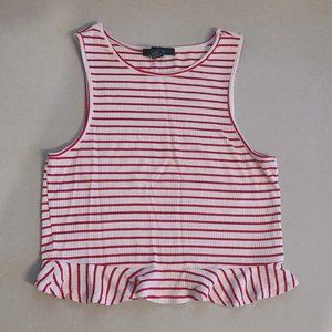 Forever 21 Red & White Striped Crop Top